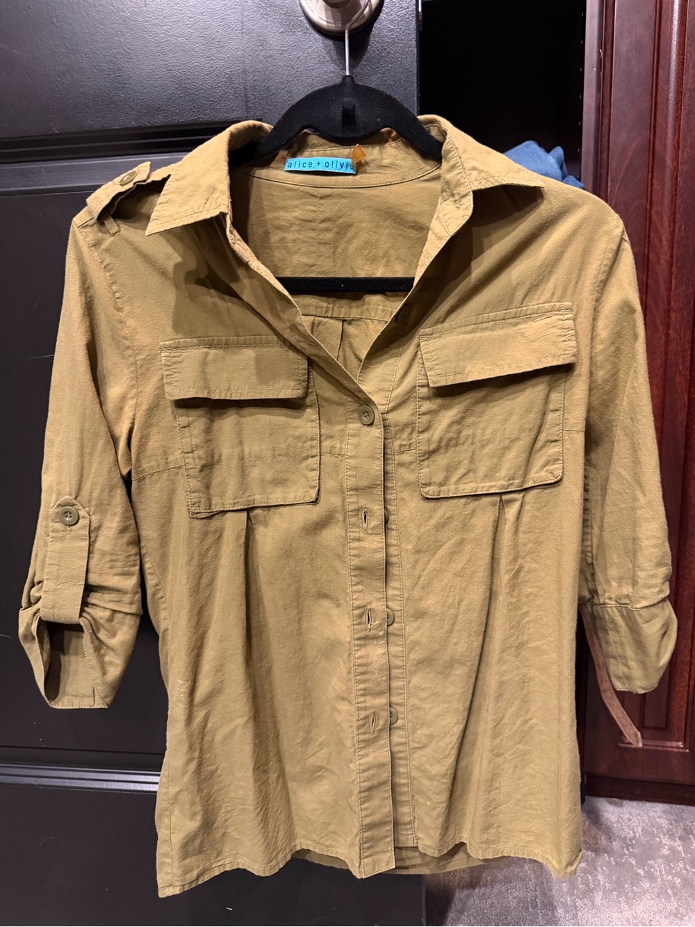 Alice + Olivia Olive Green Utility Jacket